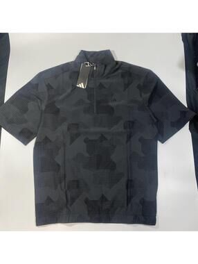 NWT Adidas Go-To DWR Short Sleeve Half-Zip Golf Pullover Size Small Black